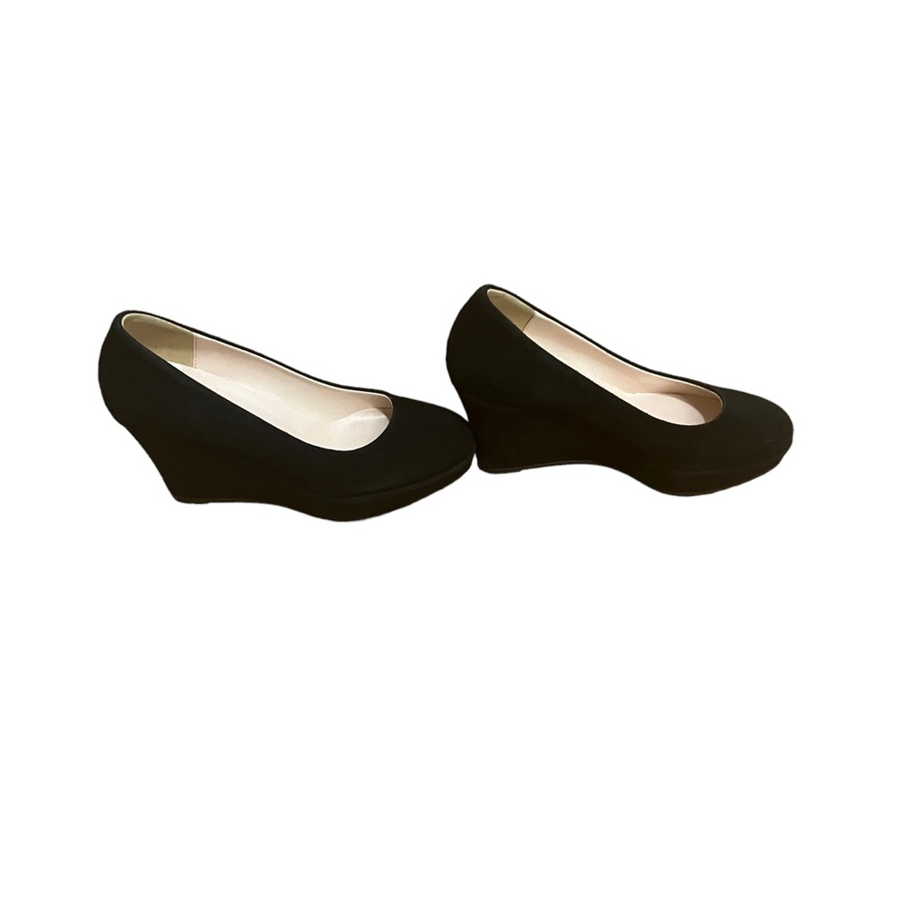 Mizchi -Pretty small shoes -suede black Wedge Heel  Sz  4 eur 34 Style D…